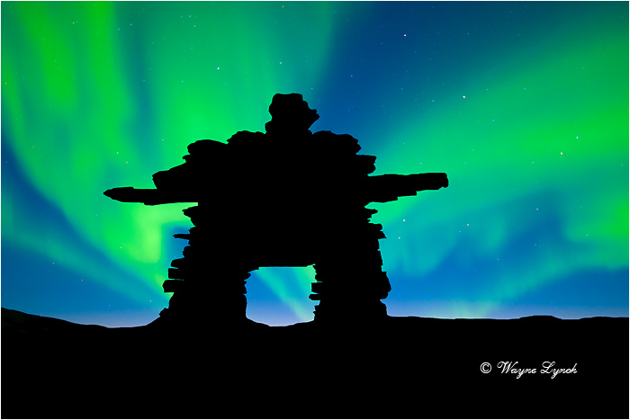 Inukshuk & the Northern Lights by Dr. Wayne Lynch ©